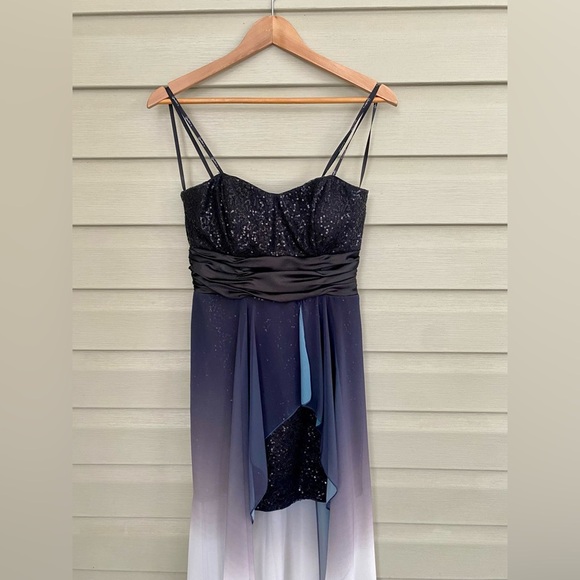 SPEECHLESS black white ombré high low dress prom formal hoco sz 7 juniors EUC - Picture 6 of 16